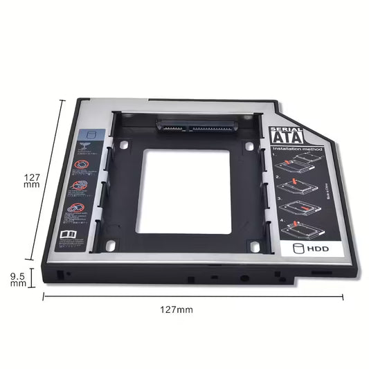 Universal SATA 2nd HDD SSD Hard Drive Caddy for 9.5 or 12.7mm Laptop CD DVD-ROM Bay
