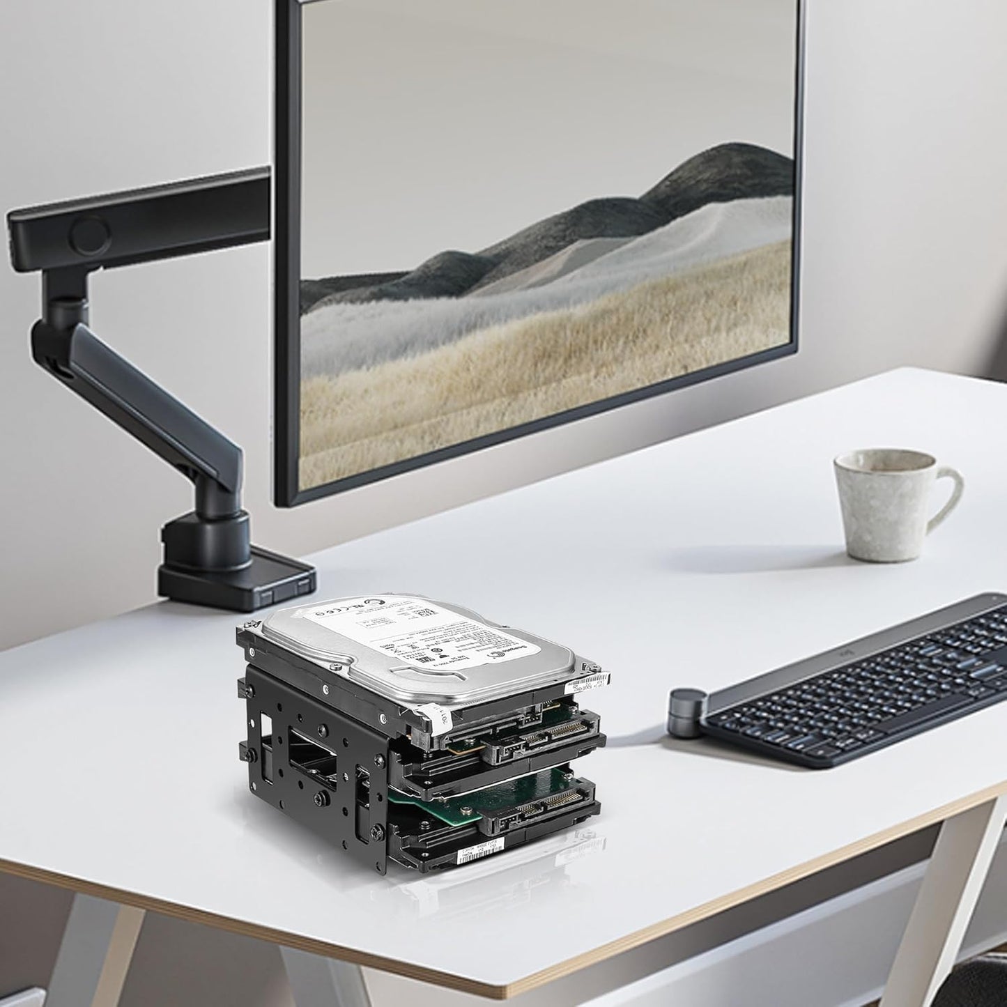 2.5" to 3.5" SSD/HDD Mounting Bracket, Up to 4 2.5" SSDs or 3 3.5" HDDs Metal Mounting Bracket Internal Hard Drive Mounting Bracket Tray for PC/NAS/Server (2PCS)