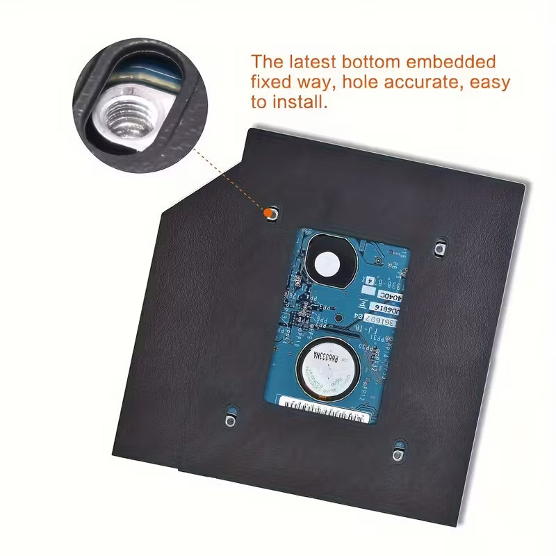 Universal SATA 2nd HDD SSD Hard Drive Caddy for 9.5 or 12.7mm Laptop CD DVD-ROM Bay