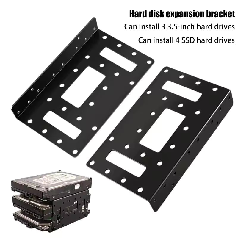 2.5" to 3.5" SSD/HDD Mounting Bracket, Up to 4 2.5" SSDs or 3 3.5" HDDs Metal Mounting Bracket Internal Hard Drive Mounting Bracket Tray for PC/NAS/Server (2PCS)