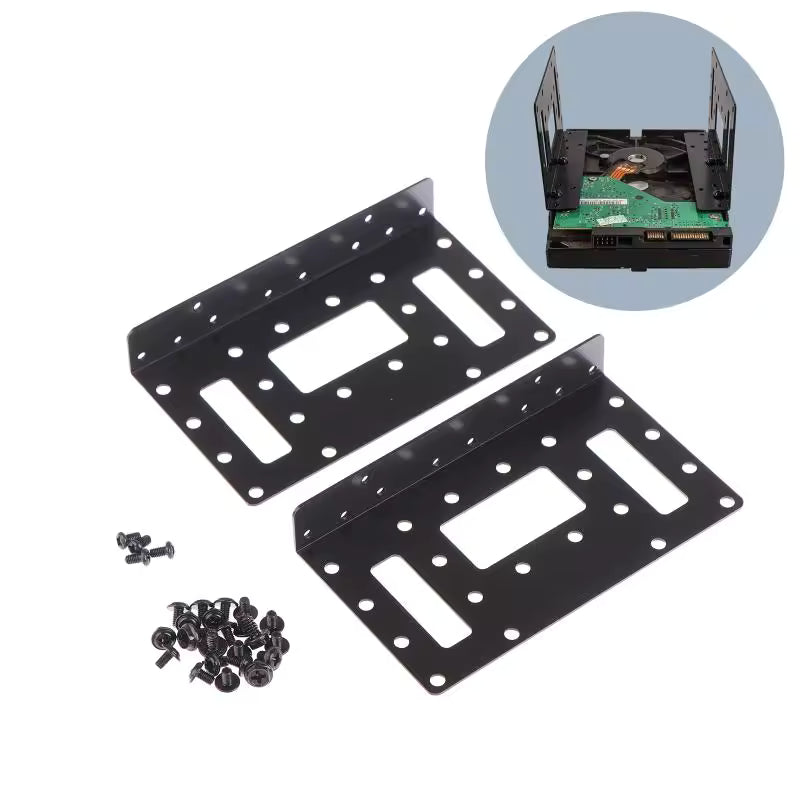 2.5" to 3.5" SSD/HDD Mounting Bracket, Up to 4 2.5" SSDs or 3 3.5" HDDs Metal Mounting Bracket Internal Hard Drive Mounting Bracket Tray for PC/NAS/Server (2PCS)