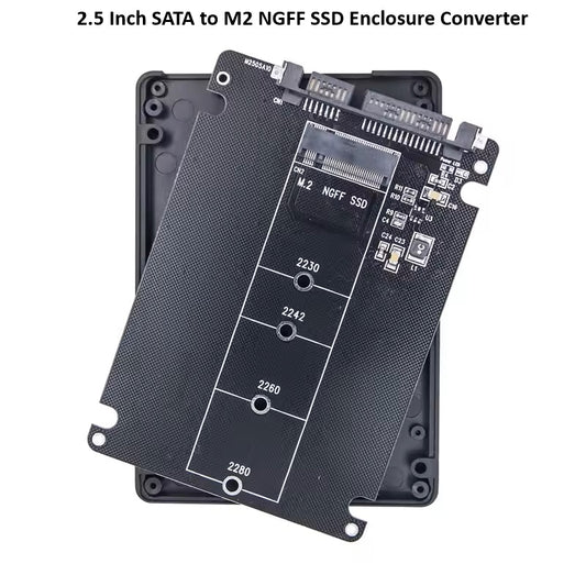 2.5 Inch SATA to M2 NGFF SSD Enclosure Converter Internal / External Adapter M.2