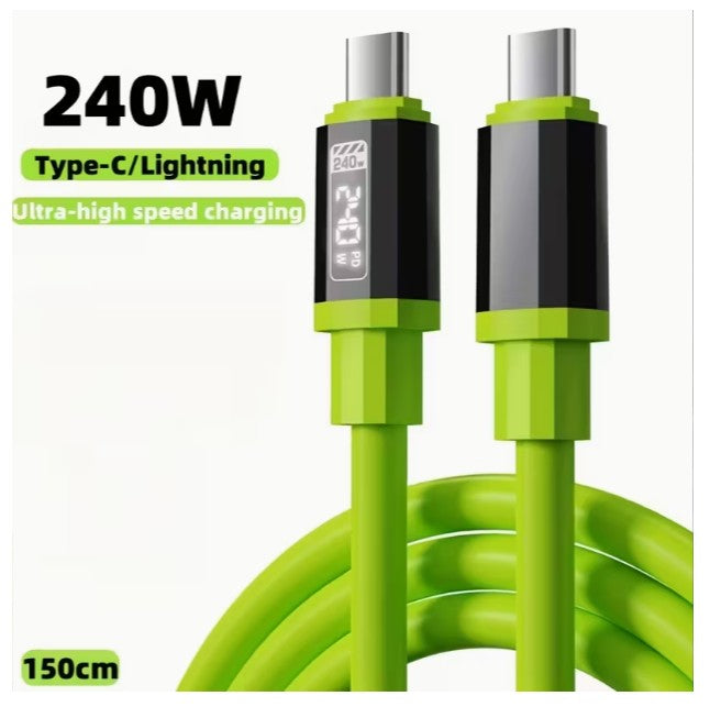 240 Watt USB-C to USB-C Cable PD Fast Charger Cord - 5 Feet