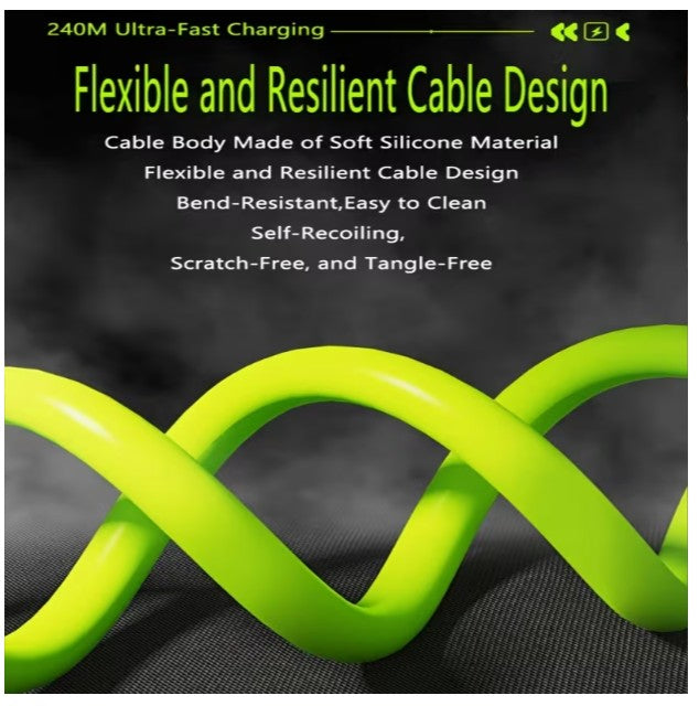 240 Watt USB-C to USB-C Cable PD Fast Charger Cord - 5 Feet