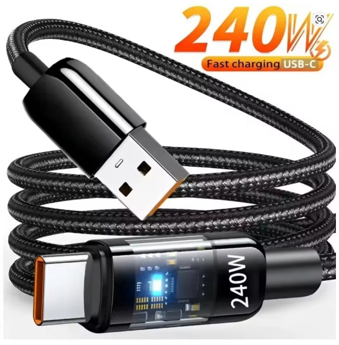 240 Watt USB-C to USB-C Cable PD Fast Charger Cord - 5 Feet