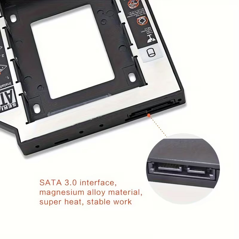Universal SATA 2nd HDD SSD Hard Drive Caddy for 9.5 or 12.7mm Laptop CD DVD-ROM Bay