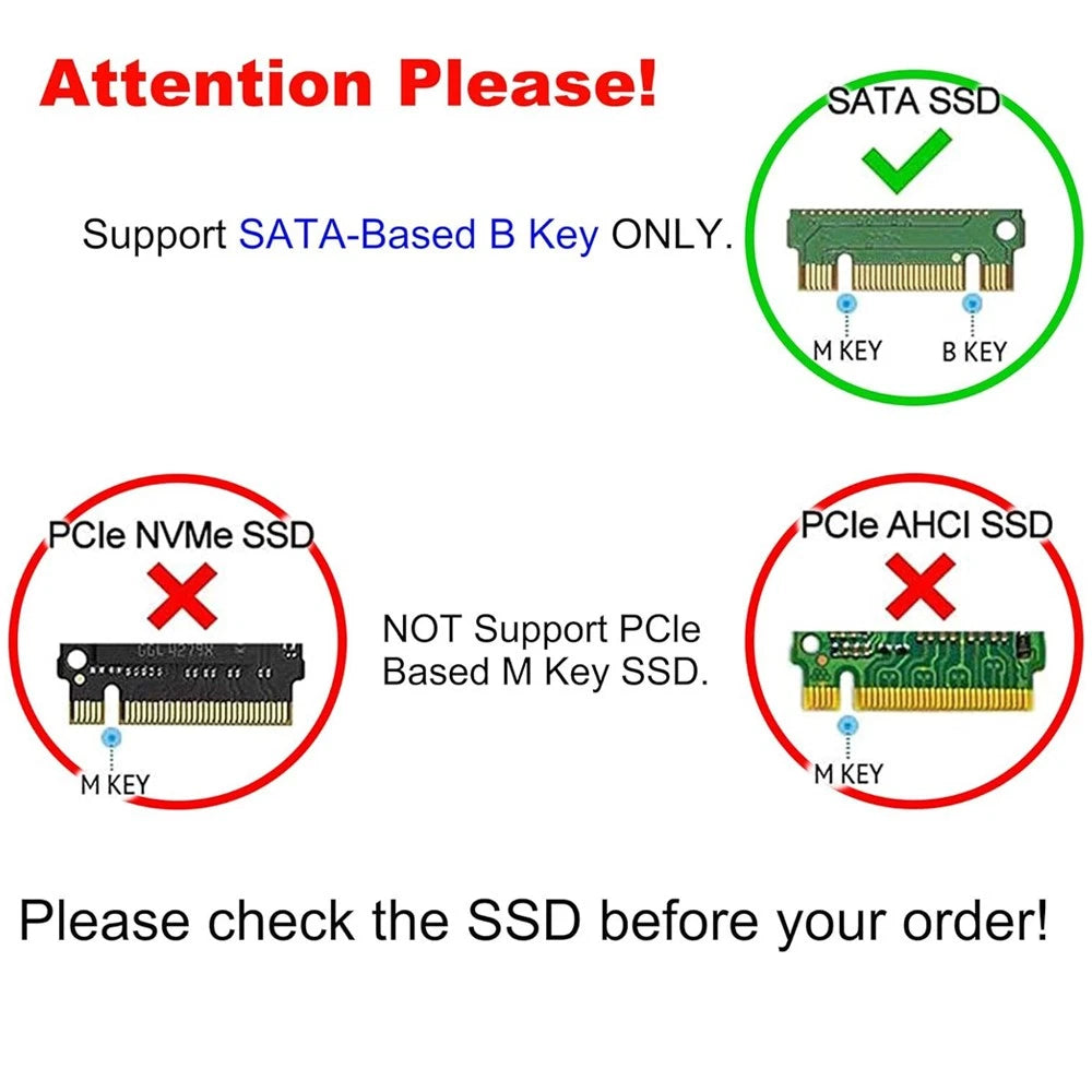 2.5 Inch SATA to M2 NGFF SSD Enclosure Converter Internal / External Adapter M.2
